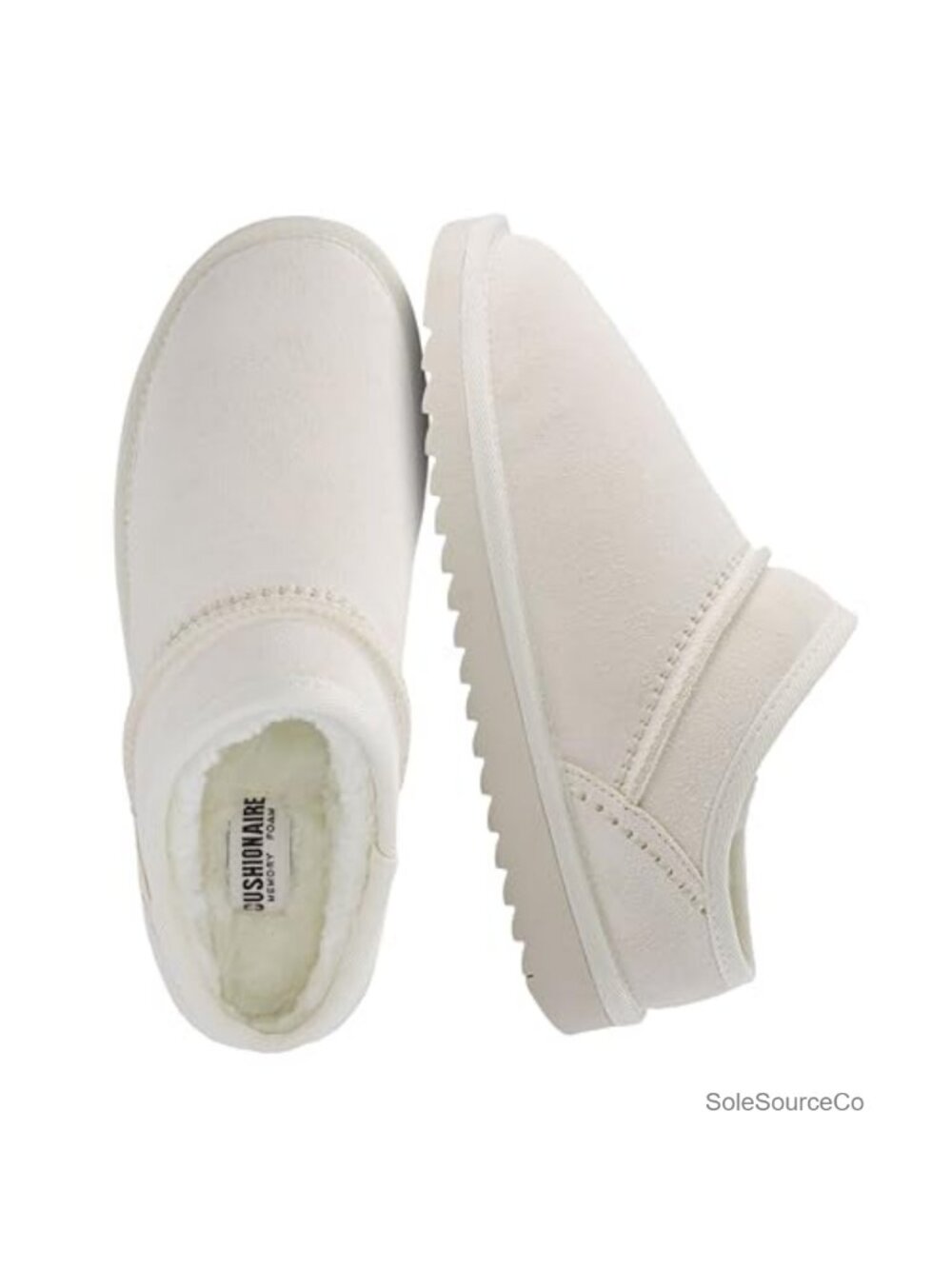 CUSHIONAIRE Hilo Cozy Suede Slippers Faux Fur Memory Foam Slip-On